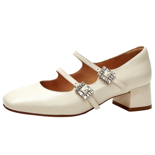 【定制小码32-33/大码41】百田森玛丽珍鞋绝美小高跟单鞋女中跟