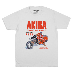 阿基拉Akira经典动漫摩托人物字母纯棉美式休闲短袖T恤男女TShirt
