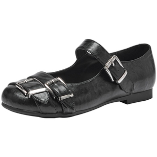 热风复古玛丽珍鞋女鞋2026年春季新款百搭通勤配裙子单鞋小皮鞋