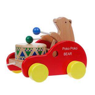 拖拉线绳小熊敲鼓儿童宝宝行车学步婴幼儿益智玩具12个月1一岁礼