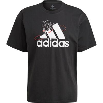 Adidas/阿迪达斯正品2025女士休闲圆领运动休闲LOGO印花T恤GV2911