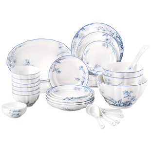 玛戈隆特【新婚礼物】水岸花影餐具套装家用骨瓷乔迁礼物新婚碗碟