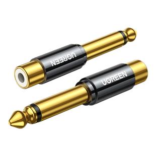 绿联6.5转莲花头6.35公转rca莲花母插头吉他功放调音台电钢琴音响