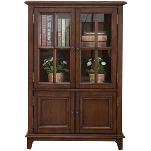宜宝易森美式全实木酒柜美式复古双门柜客厅电视机边柜餐厅玻璃柜