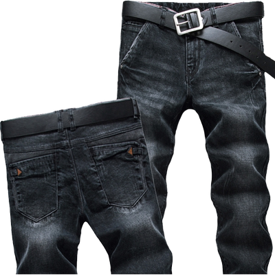 2024秋冬新款弹力青年黑色牛仔裤