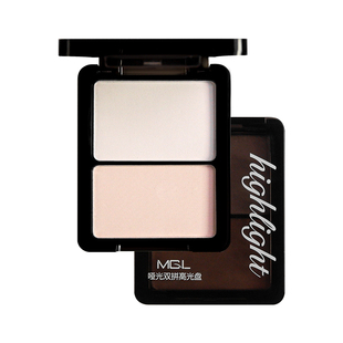 双色哑光高光自然立体提亮泪沟凹陷微缎光白色面部修容盘彩妆学生