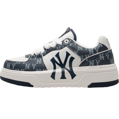 MLB板鞋张凌赫明星同款25冬季新款情侣复古老花仿牛仔学长鞋SXCLD