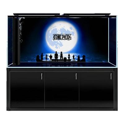 彩色鱼缸背景画纸高清定制装饰画