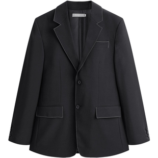 太平鸟男装奥莱秋季明线西服套装男士休闲西服便服外套