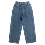 RBIGX瑞比克童装2025冬季新款莱赛尔复古水洗加绒女童阔腿牛仔裤