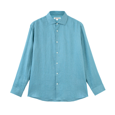 春夏季舒适透气雨露亚麻休闲衬衫