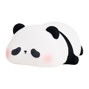 EGOGO胖达熊猫小夜灯硅胶拍拍卧室伴睡眠台灯婴儿喂奶柔光拍拍灯