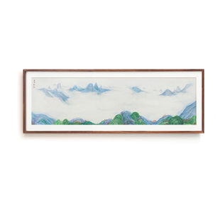 黄华斌 中式茶室客厅沙发背景巨幅山水画简约大气别墅高档装饰画