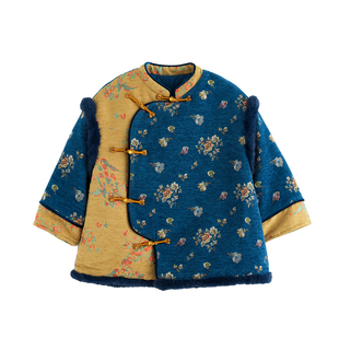 砚台家童装男童新中式拜年服冬装国风唐装男宝宝夹棉外套儿童马甲