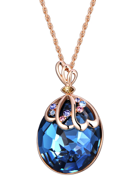 伊泰莲娜合金蓝色仿水晶女项链