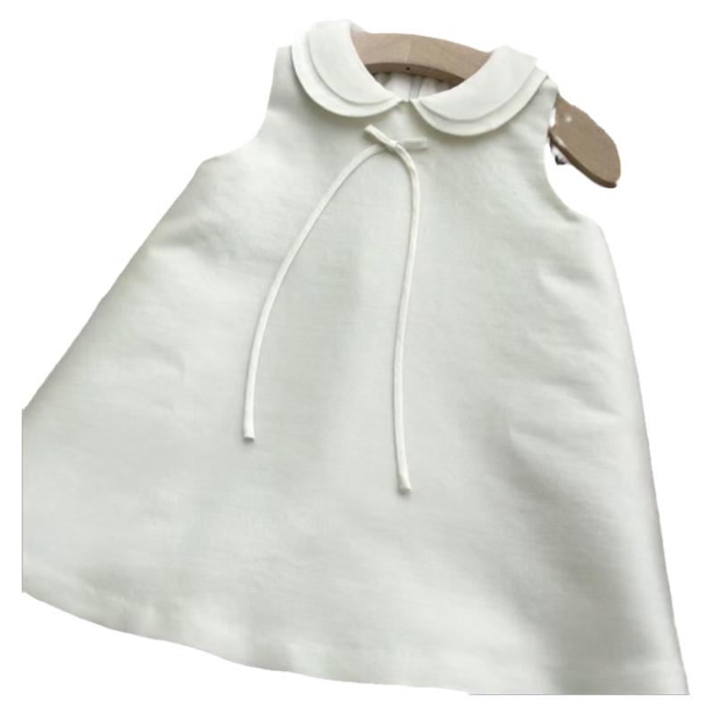 TXXKids特小汐女童生日礼服裙白色气质蝴蝶结背心裙宝宝周岁宴裙