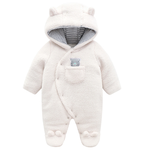 新生婴儿连体衣冬加厚季刚出生宝宝外出服抱衣保暖夹棉服衣