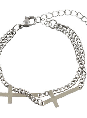 防弹少年团郑号锡钛钢叠戴手链