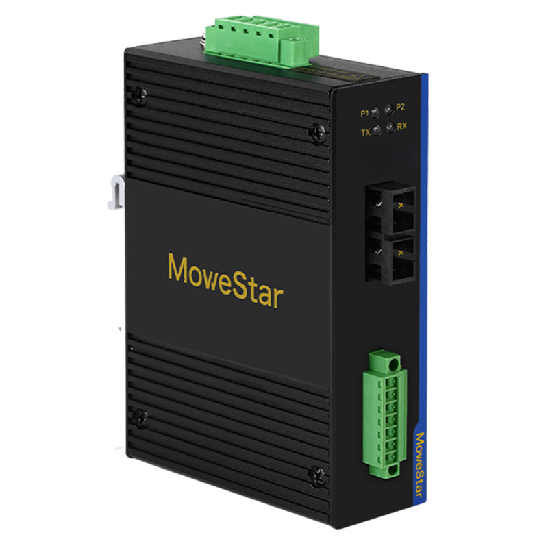 【MoweStar】移星工业级串口转光纤收发器单模/多模光电转换器光猫转光纤导轨式RS232/422/485串口光端机