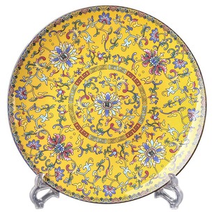 家用中式餐盘骨碟金边白瓷果盘大盘陶瓷平盘碟子菜盘牛排盘骨瓷盘