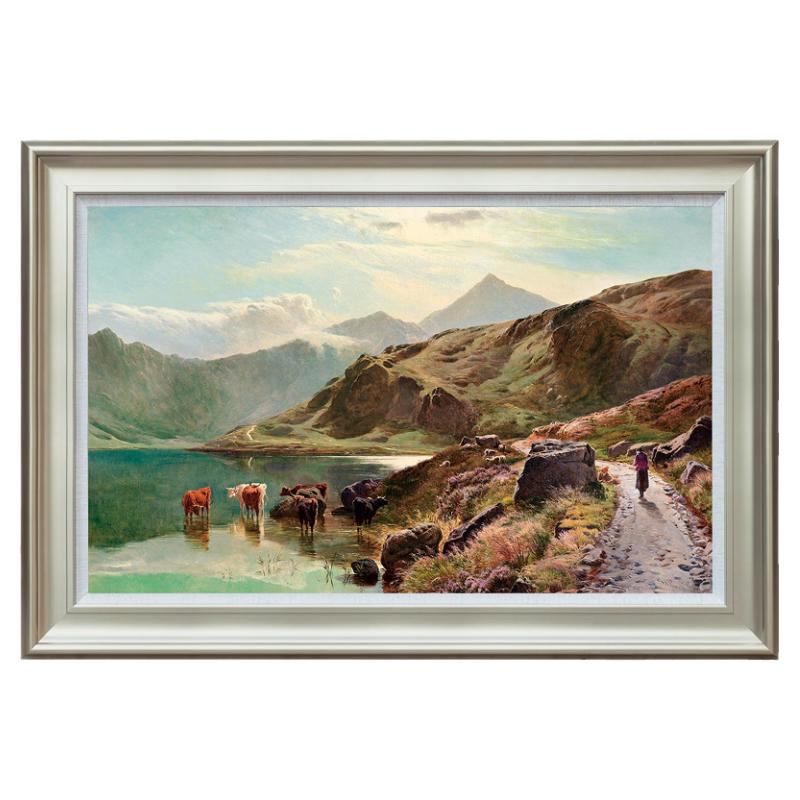 风色美式客厅风景带水油画装饰画