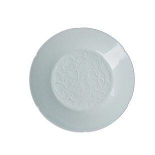 景德镇影青陶瓷浮雕盘子中式仿宋餐具酒店会所菜盘创意特色浅盘