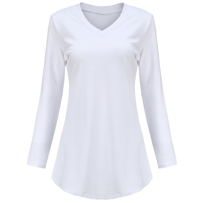 加绒加厚宽松中长款纯棉打底衫女