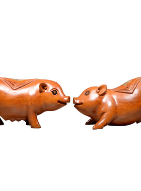 刺史风水客厅红木生肖猪工艺品