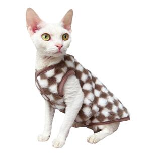 兔毛斯芬克斯无毛猫德文衣服家居服马甲矮脚背心奥粒加绒加厚秋冬