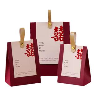 结婚喜糖盒2025新款婚礼专用伴手礼盒空盒高级订婚装糖果包装袋子