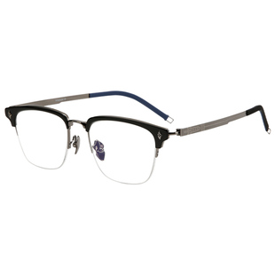 木川150MM眼镜男近视可配凯米U6X大脸加宽超轻钛架商务半框带度数
