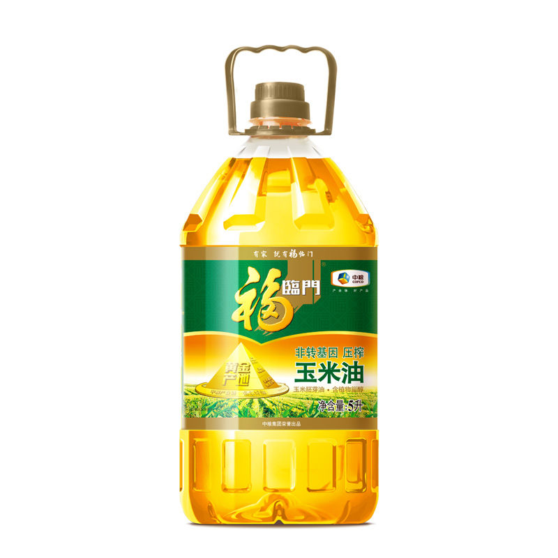 福临门玉米油5L/桶非转基因黄金产地植物油食用油玉米胚芽油中粮