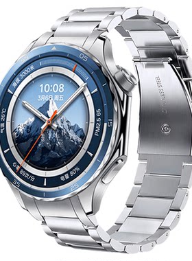 适用OPPOwatchX2专用一体手表带WatchX三珠全钛金属无缝弧形腕表带运动智能手表X2男士高级钛金属表链