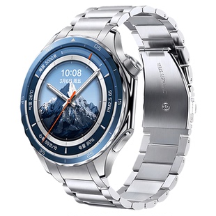 适用OPPOwatchX2专用一体手表带WatchX三珠全钛金属无缝弧形腕表带运动智能手表X2男士高级钛金属表链