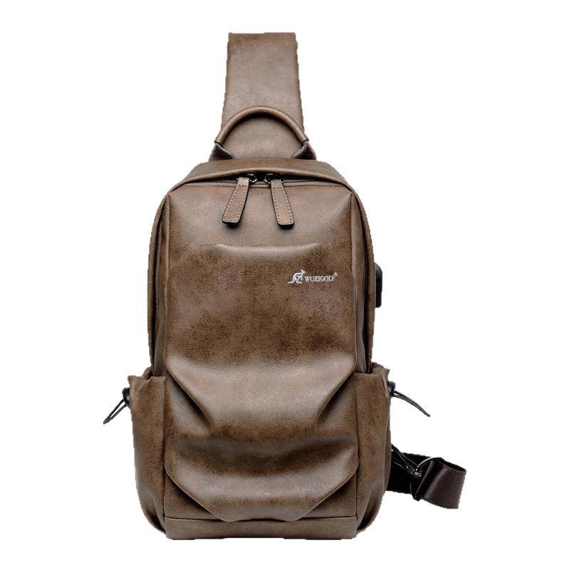 彬澳袋鼠防水胸包男士斜挎包时尚单肩小背包女韩版休闲胸前包包男