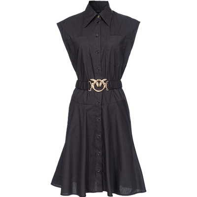 PINKO女士腰带飞鸟标衬衫连衣裙