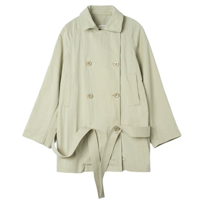 自由塑形褶皱短风衣宽松微落肩