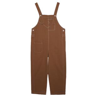 it'real瑞尔休闲背带连体裤女春秋新款工装口袋设计宽松长裤