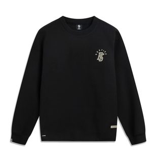 李宁男子套头无帽卫衣2025秋冬新品保暖宽松舒适圆领上衣AWDV861