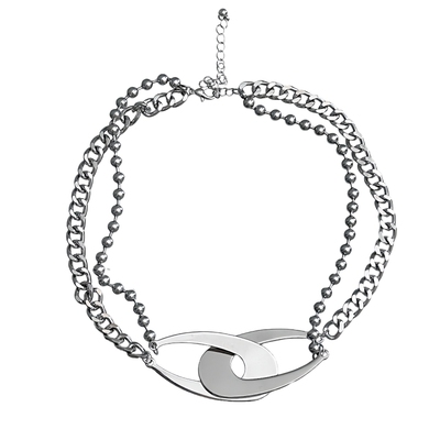 几何缠绕朋克项链金属男女