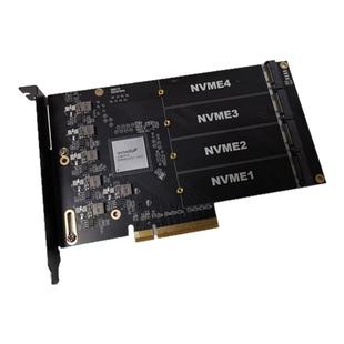 免主板拆分迈和伦PCIe转M.2 NVME SSD 4四盘软RAID阵列扩展卡免驱