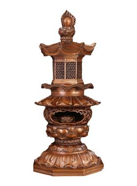 匠泽铜魂中式紫铜灯塔炉盘