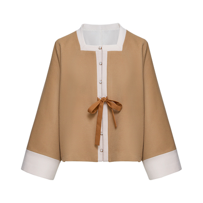 知则2023冬TR面料明制圆领对襟衫