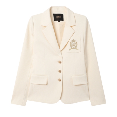 白鹿语学院风涤纶刺绣外套