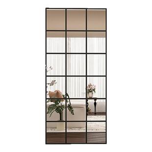 法式格子镜家用镜子定制上墙复古全身镜网红壁挂装饰镜入户镜挂墙