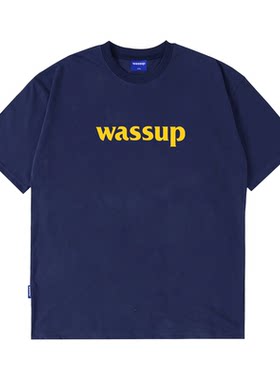 WASSUP美式重磅字母短袖T恤女夏