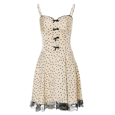 sincethen波点连衣裙法式吊带裙度假穿搭高级感短裙小裙子女夏季