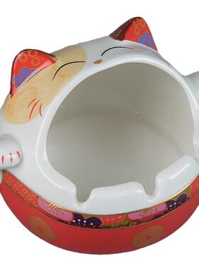 陶瓷招财猫烟灰缸个性时尚家用