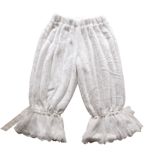 清仓冬季洛丽塔可爱保暖南瓜裤加绒抽绳花边打底裤软糯加厚灯笼裤