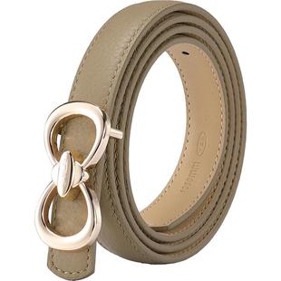 金利来新款皮带女简约百搭头层牛皮板扣腰带时尚休闲ins裤带轻奢